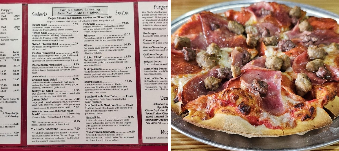 Panjo's Pizza & Pasta Menu