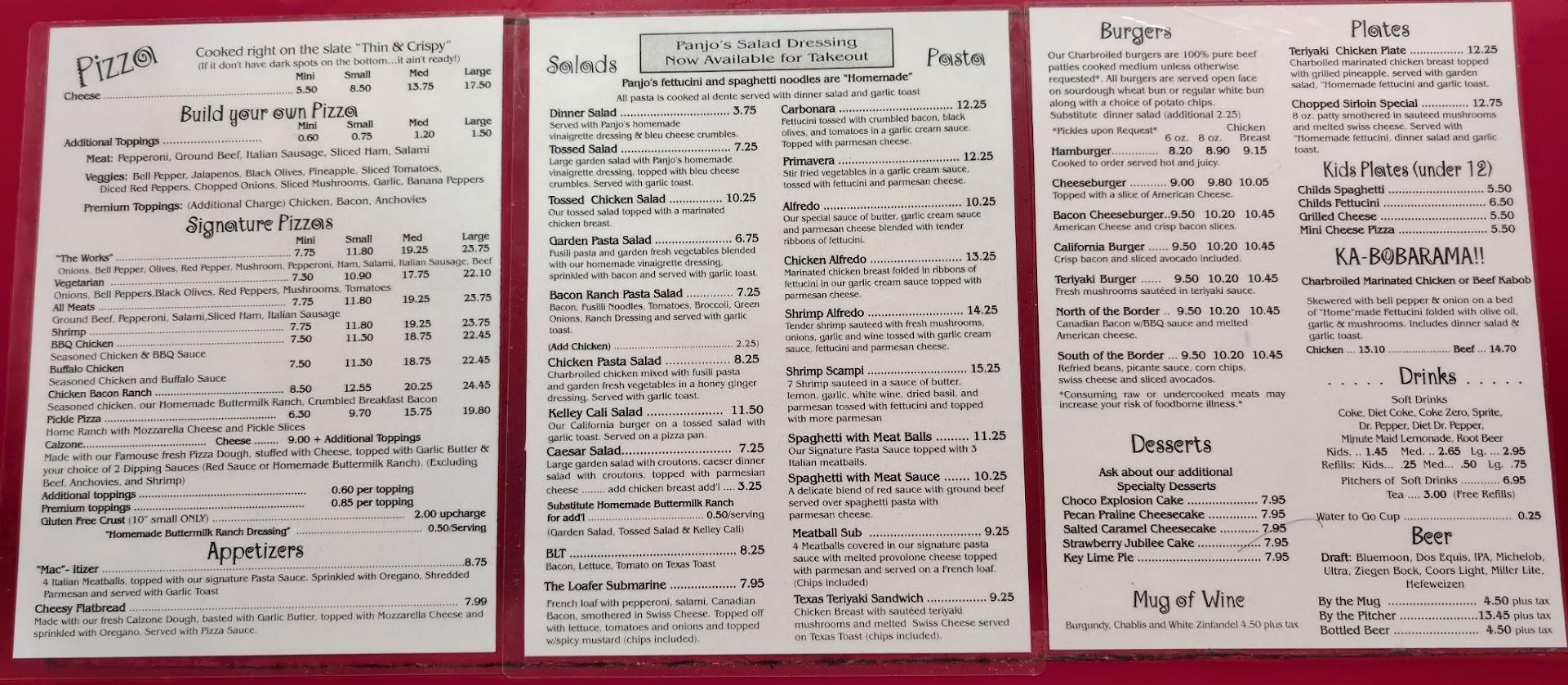Panjo's Pizza & Pasta