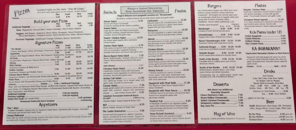 Panjo's Pizza & Pasta Menu image 1