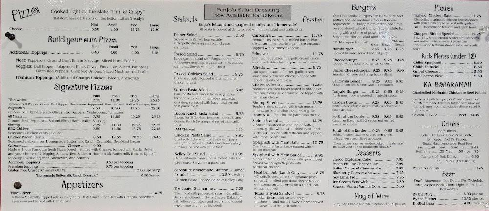 Panjo's Pizza & Pasta Menu image 4